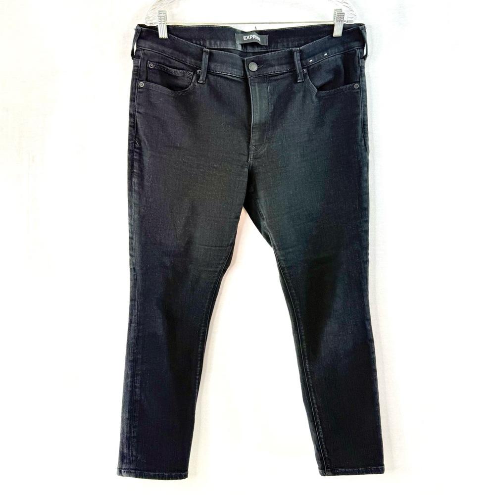 Express Black Skinny Mid Rise Jeans